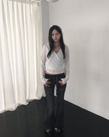 バンディングローデニムブーツカットパンツ