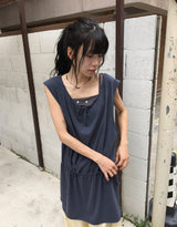 Grine Pigment String Layered Sleeveless One Piece