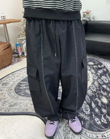 ループステッチ裏起毛ナイロンパンツ