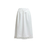 (3color) Silky Lace Long Skirt