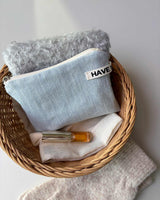 Denim flat pouch - light blue , M size