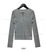 Methi Button Henley Long Sleeve