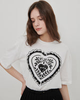 ハートプリントTシャツ [WHITE]