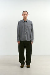 One Pocket Regular Check Shirt (Navy)