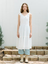 TIE RIBBON SLEEVELESS ONEPIECE IVORY
