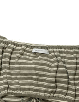 ストライプ シャーリング フレアトップP(KHAKI)