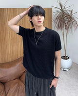 [1+1] Reton Stitch Muscle Knit Short Sleeve Tee