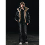 2024FW“rain” Fur collar leather jacket