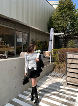 ラヴィーニュ シンプル Aライン ベルト付き ミニスカート