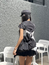 モネット２ウェイナイロンポケットバックパック&ショルダーバッグ (Black)