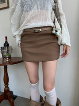Demay Modern Basic Belt Mini Skirt
