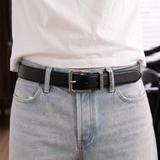 Matte Silver Engraved Buckle Belt