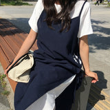 Loendy Layered Bustier Short Sleeve Long Dress 2 Colors