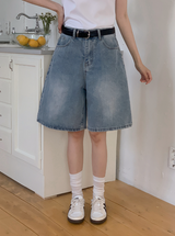 New Bermuda Wide Denim Shorts (4color)