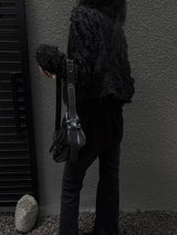 eyelet belted shoulder bag