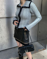 Gradation knit zip up