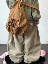 dini side pintuck balloon wide long pants 🖤🩷🩶4 COLOR
