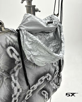6X chain pattern vest padded jacket (Light Grey)