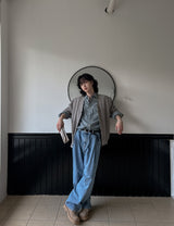 Libern tuck denim pants