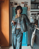 French Golden Work Denim Jacket