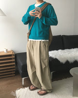 Wale Linen V-neck Knit
