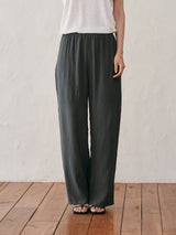 Pleat banding pants (Dark grey)