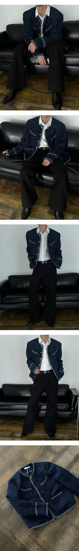 [S/S] Navy twist tweed jacket