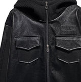 [LANARCH] ノーブルレザーポケットフーデッドジップアップ