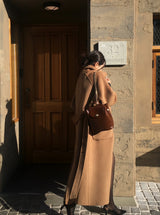 [BELLIDE MADE] Log, Handmade High-Neck Long Coat