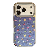 ヴィンテージ デニム フラワー iPhone ケース