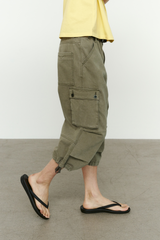 Vintage Military Capri Cargo Pants (Washed Khaki)