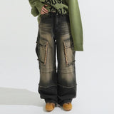 Franken cargo denim pants