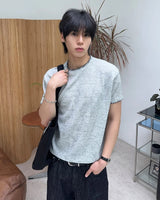 [1+1] Reton Stitch Muscle Knit Short Sleeve Tee