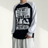カット カラーブロック ラグラン ロングスリーブ Tシャツ (3 colors)