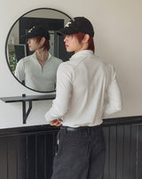 ジレオン ハーフジップ リブ ロングスリーブTシャツ