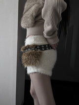 eyelet fur belt (2color)