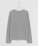Achu ブラッシュド ベーシック ラウンド ロングスリーブ Tシャツ