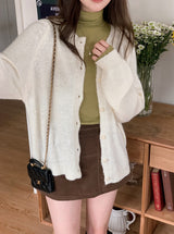 #PN Soft Loose Round Knit Cardigan (4color)