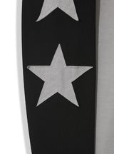 Applique star patch raglan long sleeves