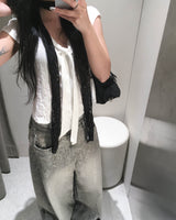 Grey leopard pants
