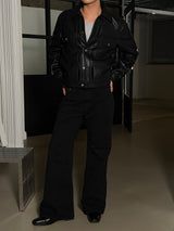 [NEW SEASON] Leather trucker jacket