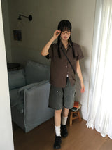 [MADE] Datone overfit nylon short sleeve shirt