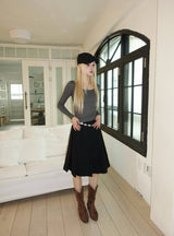 pleats midi skirt
