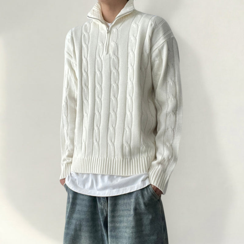 Classic Cable Zip-Up Knit