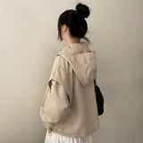 Sharmon incision layered hooded jumper