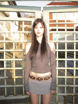 [春] - Drape hood T (Black/Gray)