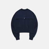 Open back sweat shirt / Navy