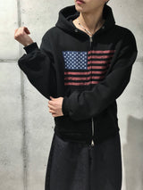 Basic Flag Hooded Zip-Up 4C