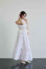 PEARL HALTERNECK TOP / WHITE