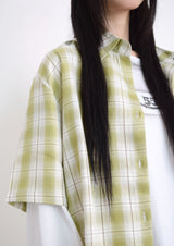 (UNISEX)シリーンオーバーサイズチェックシャツ